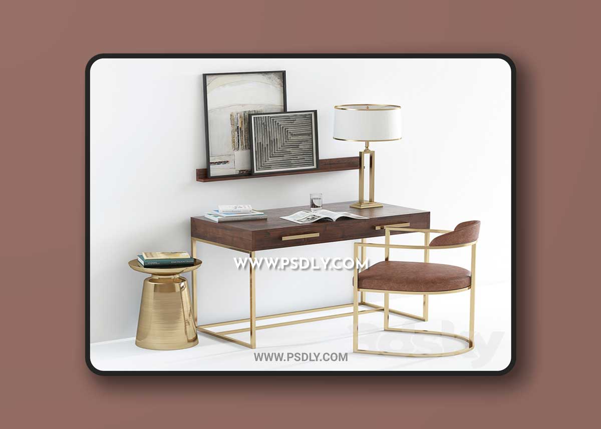 Pottery Barn Fitz desk 3D Model