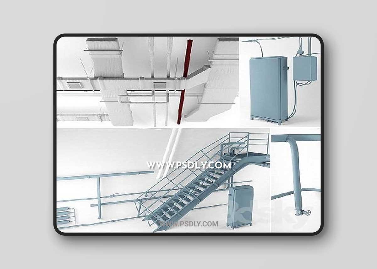 Set for the Loft Ventilation, Wires, Stairs, Heating