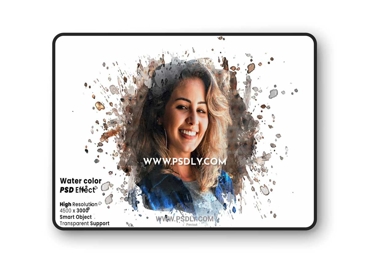 Water color brush photo effect