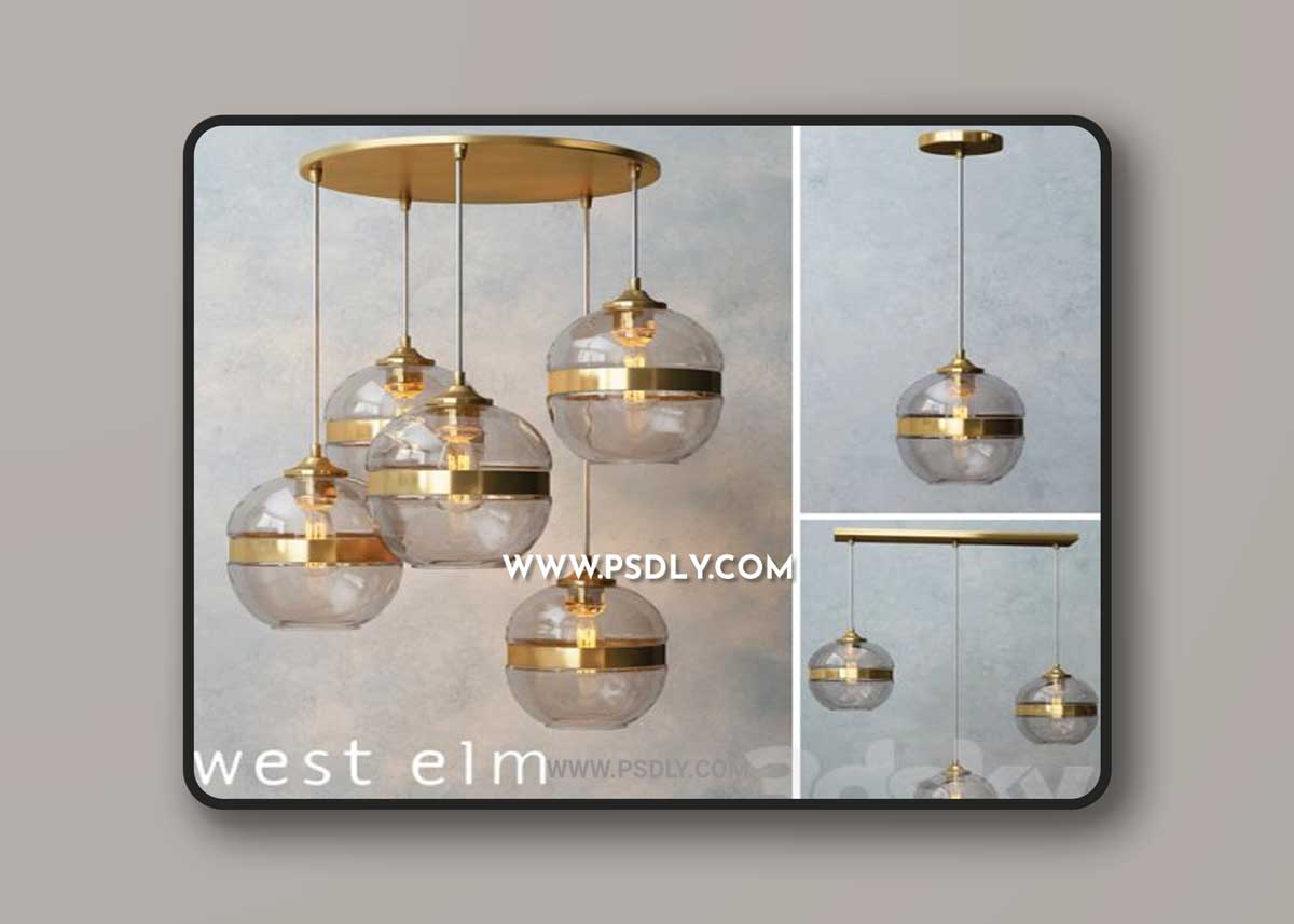 West elm - Banded Glass Chandelier