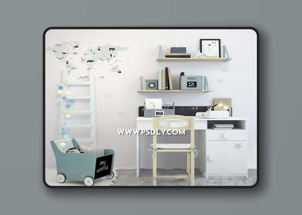 Writing-table and decor for a nursery 1