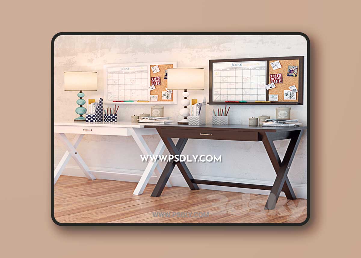 X Frame Desk PBTEEN 3D Model