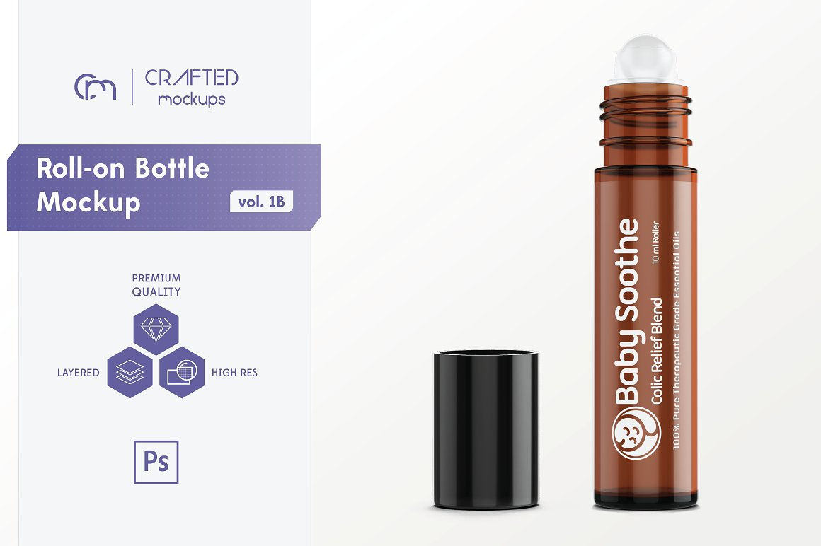 CreativeMarket - Roll On Oil Bottle Mockups 6849692