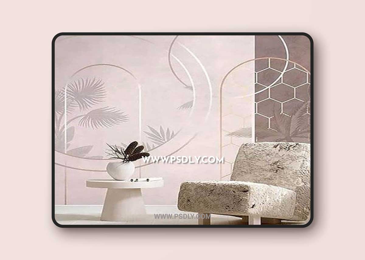 3D texture Abstraction with leaves in pastel colors