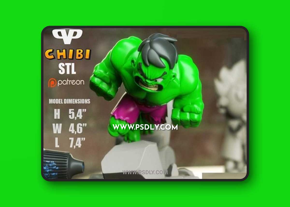 3DXM - Hulk Chibi (Marvel) 3D Model