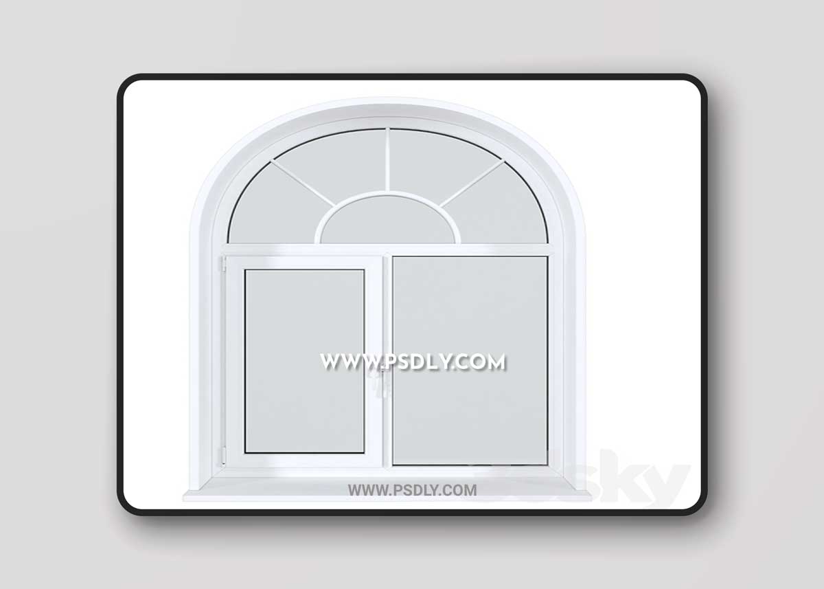 A set of arched plastic windows 18