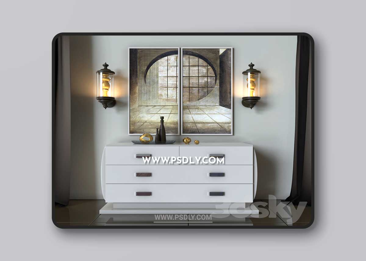 Chest of drawers and lamp Smania 3D Model