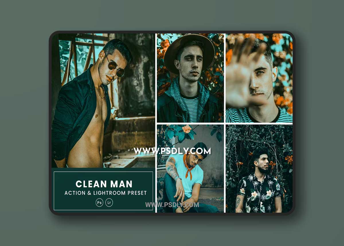 Clean Man Portrait Action & Lightrom Presets