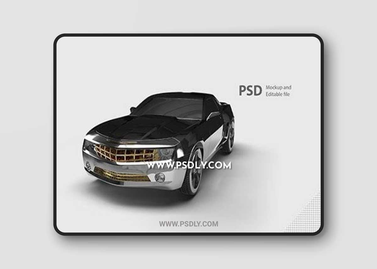 Close up on car isolated in psd 3D Model
