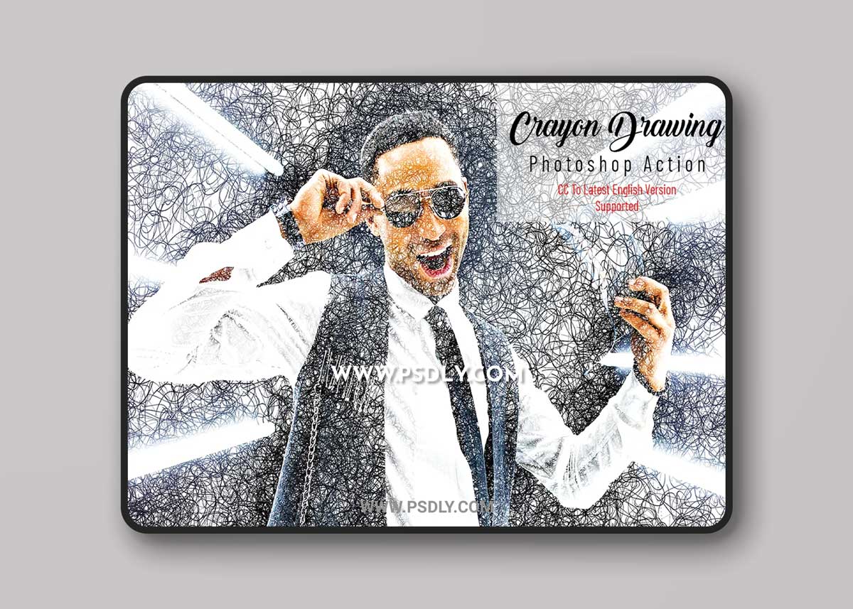 CreativeMarket - Crayon Drawing Photoshop Action 6955958