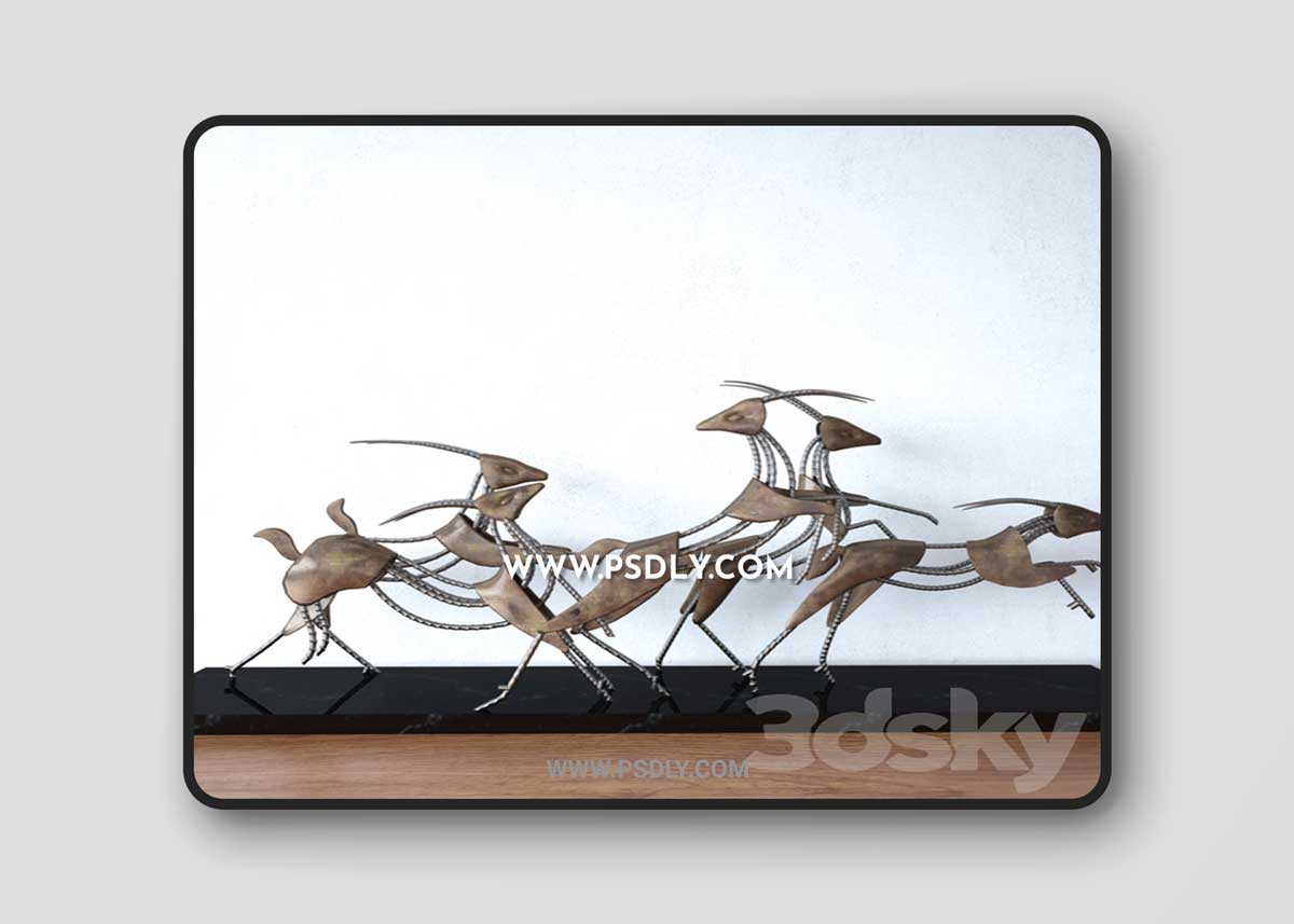 Deer Art Sculpture 3D Model