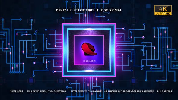 Videohive Digital Electric Circuit Logo Reveal 36085463