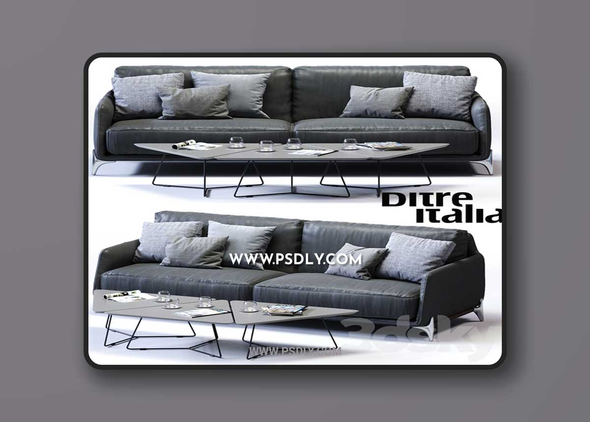 Ditre Italia ELLIOT 3-er Maxi Sofa 3D Model