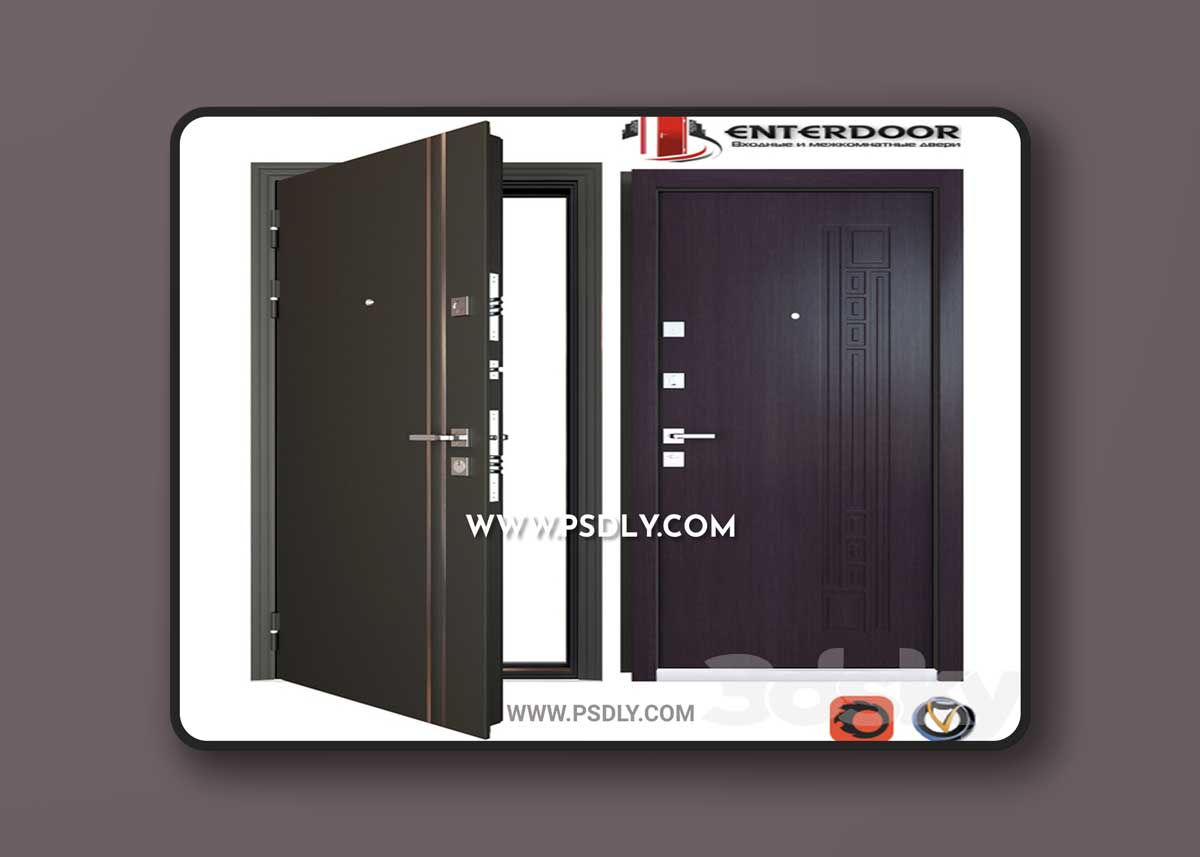 Entrance metal door EnterDoor KvadroLine 3D Model