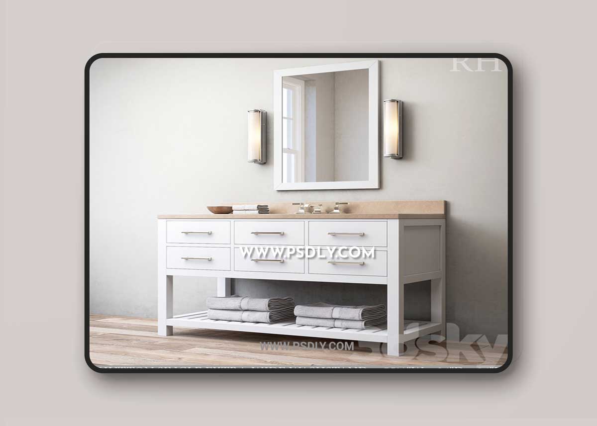 Hutton single Extra-Wide washstand 3D Model