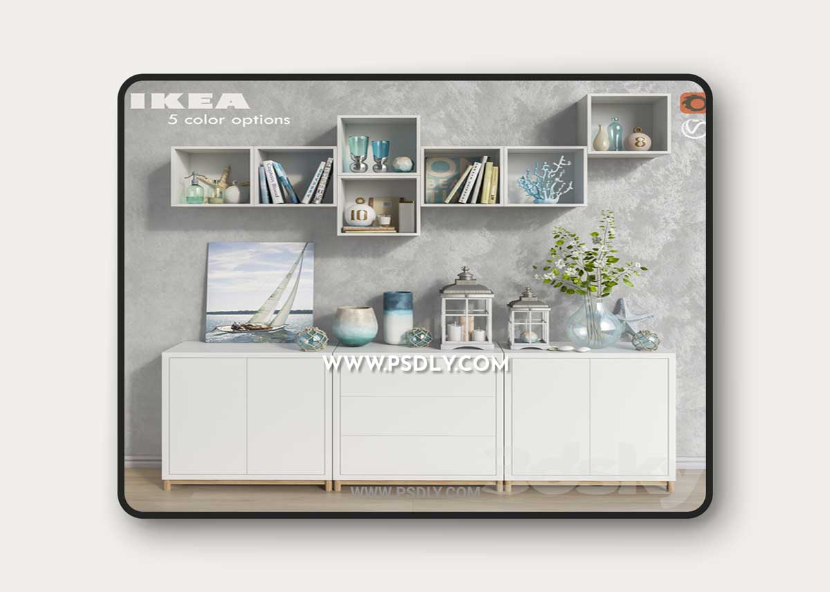 Modular furniture IKEA, accessories and decor set 8