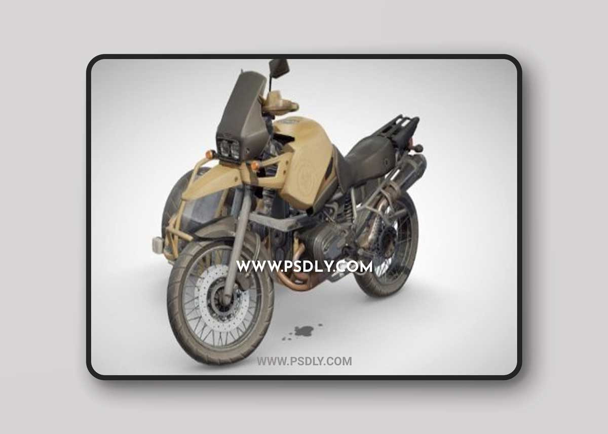 Motorcycle With Sidecar 3D Model