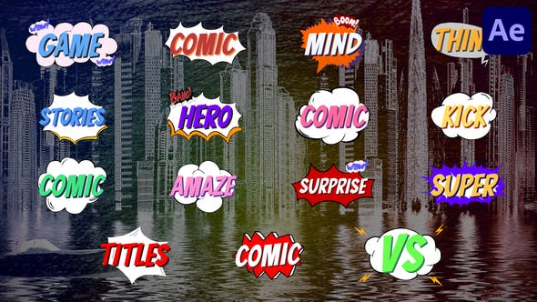 Videohive Comic Titles And Speech Bubbles | After Effects 36125974