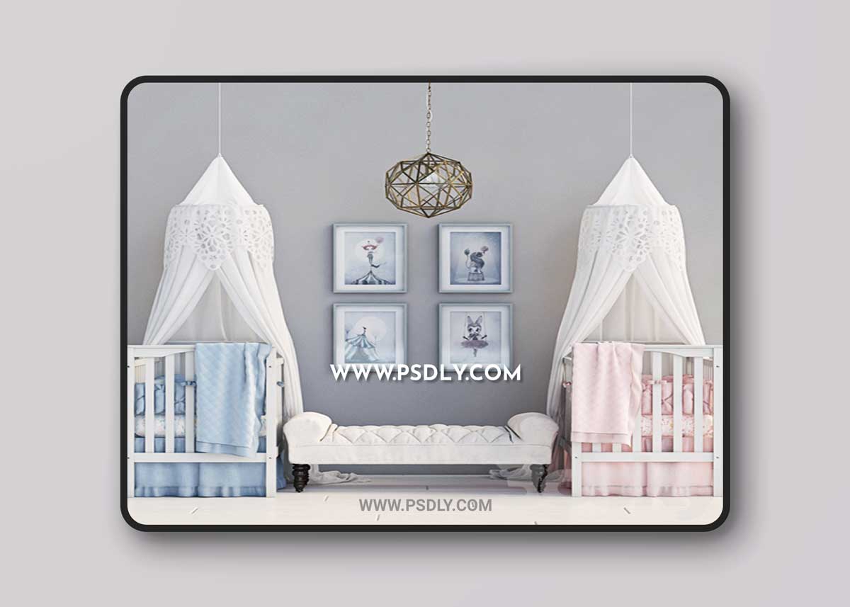 Pottery barn kids Kendall convertible crib 3D Model