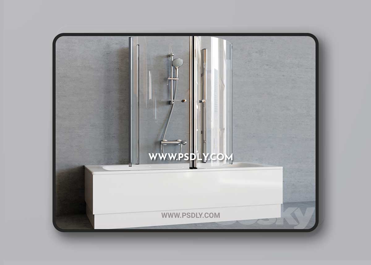 Roca Bath with Samo Shower 3D Model