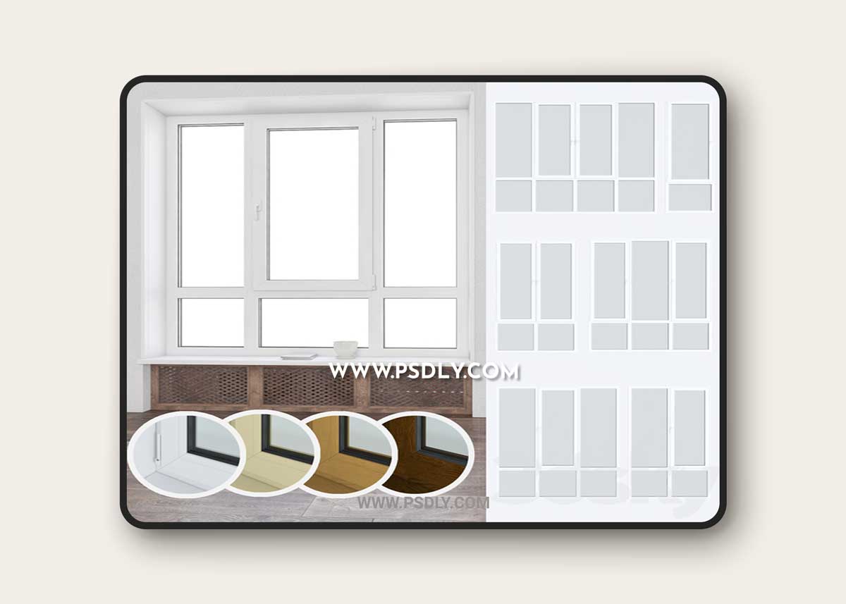 Set of plastic windows 05 3D Model