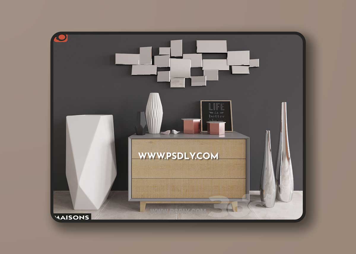 Sommode with decor Maisons du Monde 3D Model