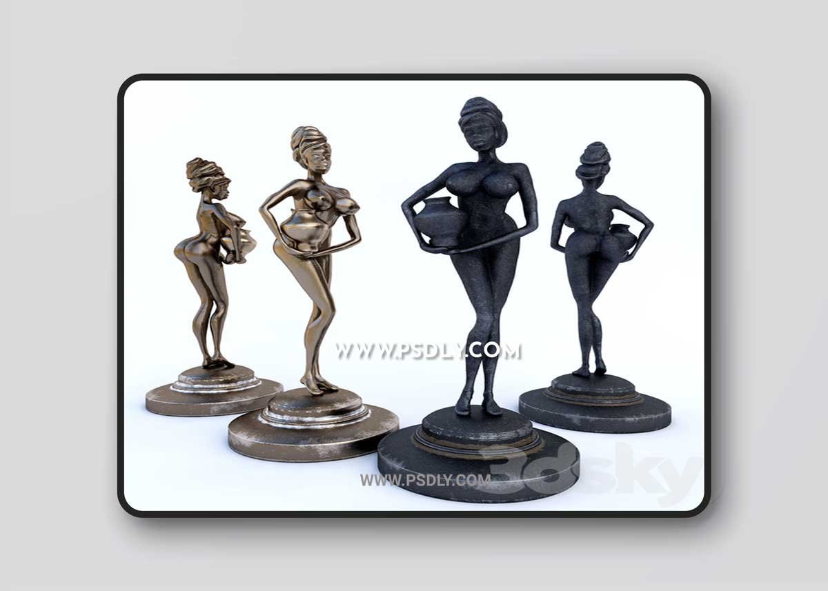 Statuette of an African grotesque 3D Model