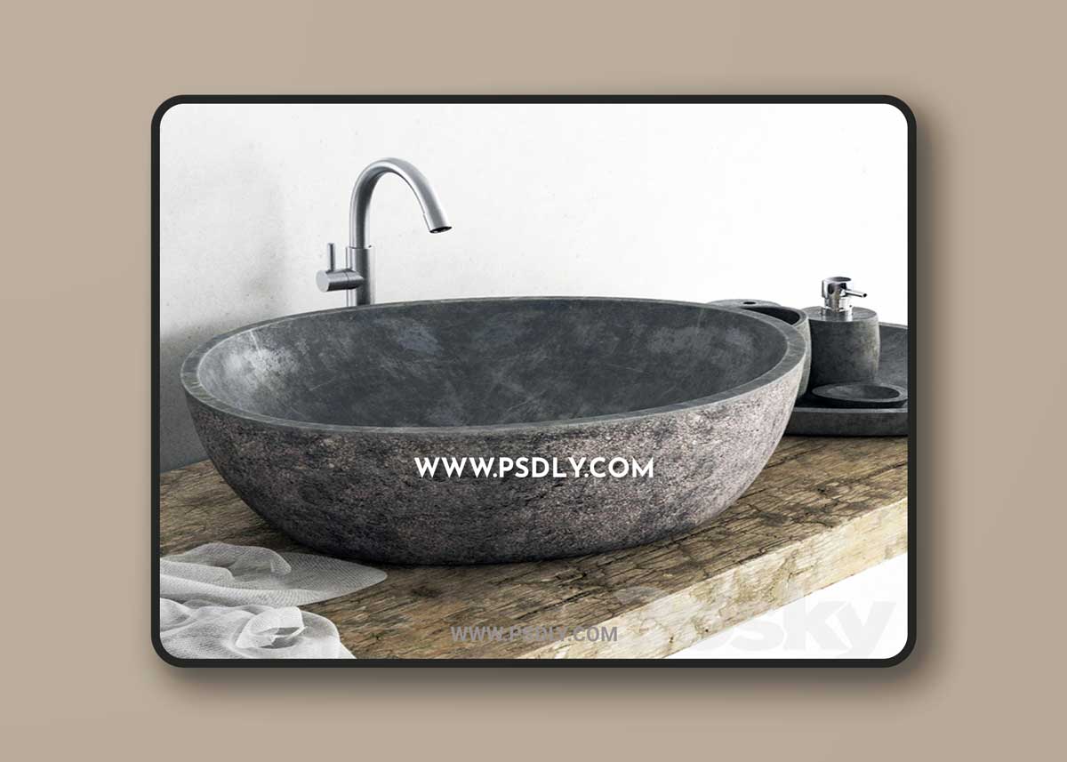 Stone washing bathroom 3D Model
