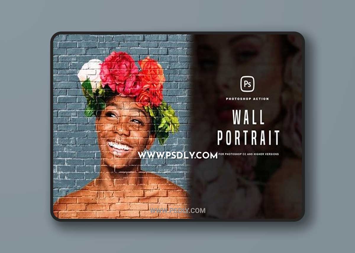 Wall Portrait Photoshop Action