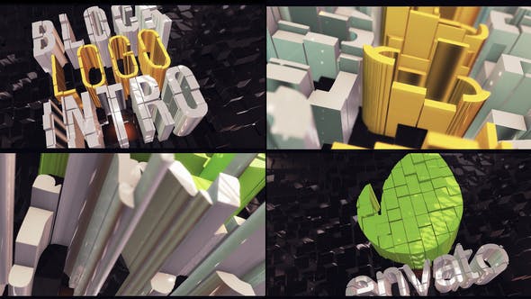 Videohive 3D Blocks Logo Intro 36112080
