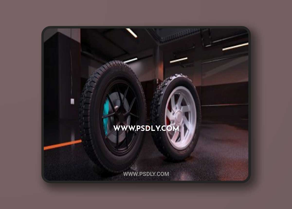 Sport modern car wheels VR / AR / low-poly 3d model