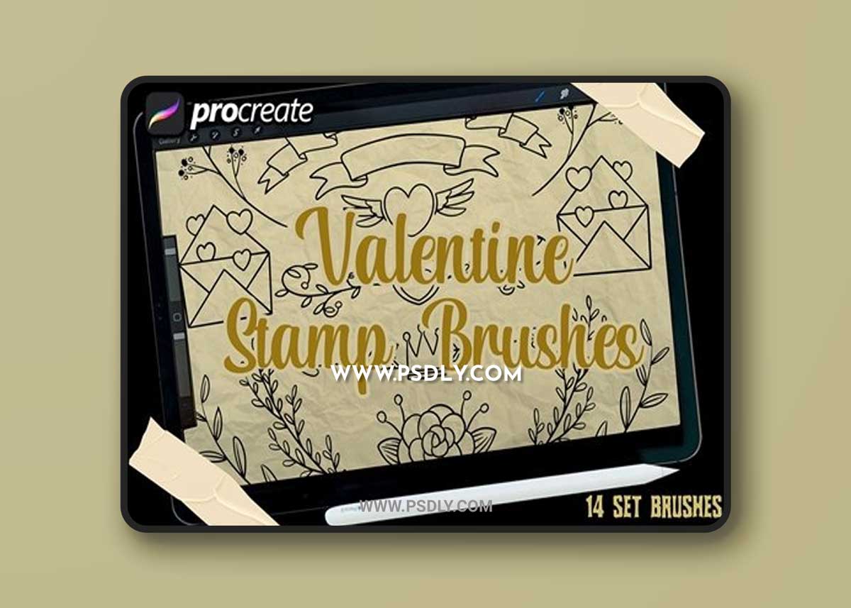 valentine stamp brush