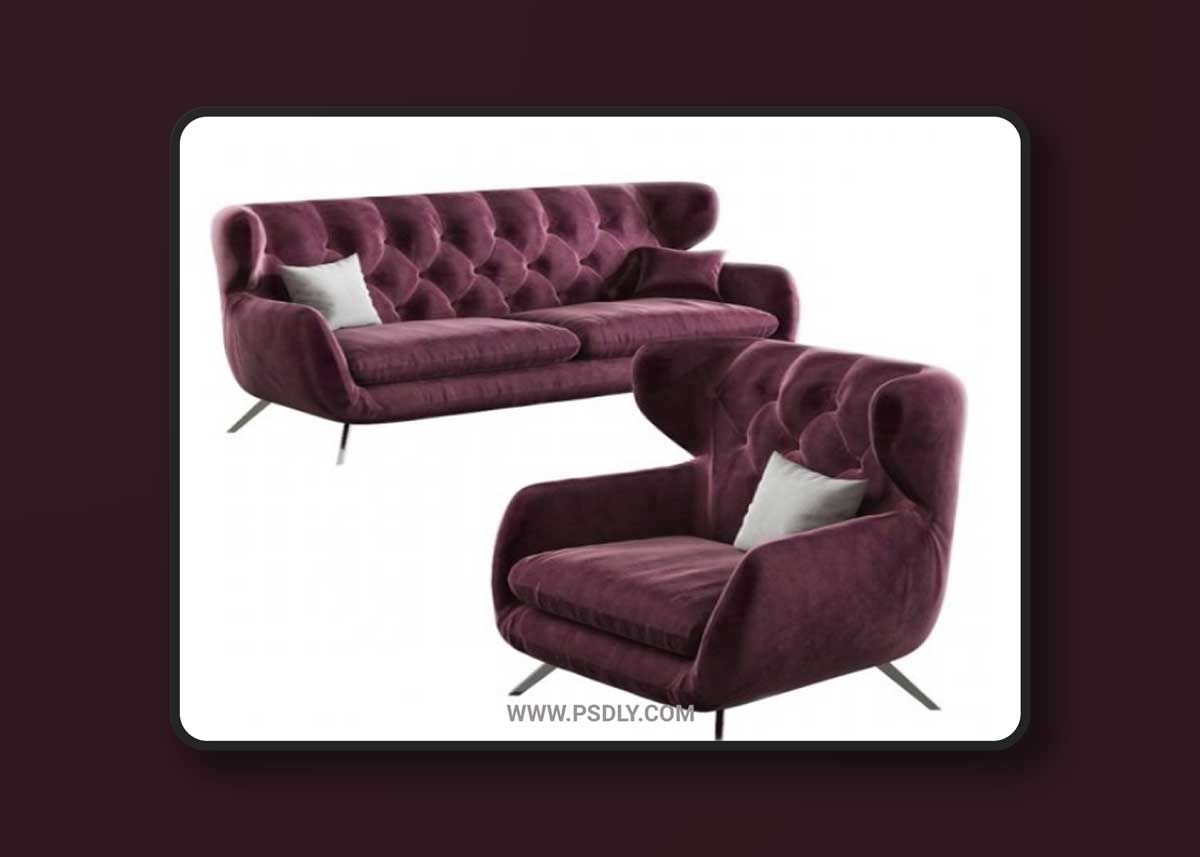 3C Candy Sixty sofa and armchair 3D Model