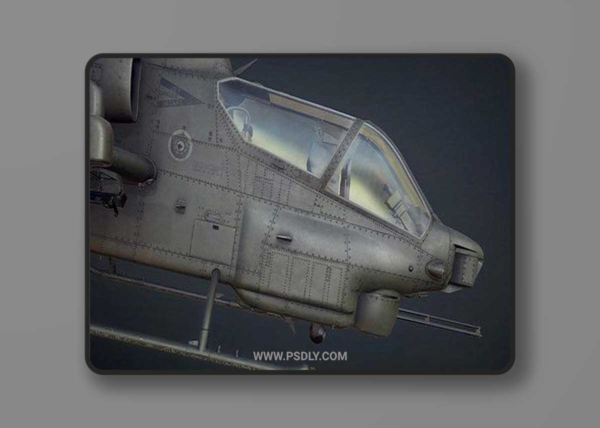 AH-1W Supercobra Attack Helicopter 3D Model