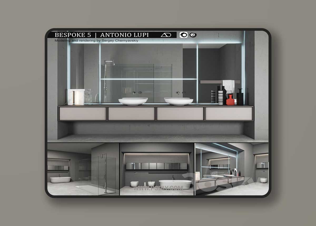 Bathroom furniture set Bespoke 3D Model