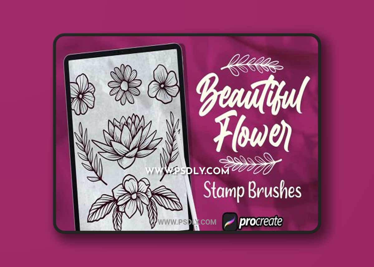 Beautiful Flower Brush Stamp