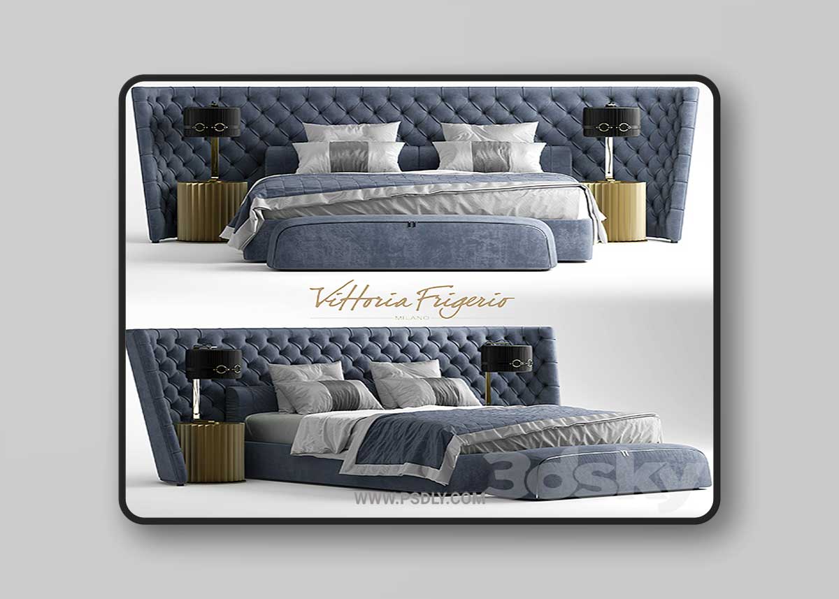 Bed vittoria frigerio MEDICI LARGE 3D Model