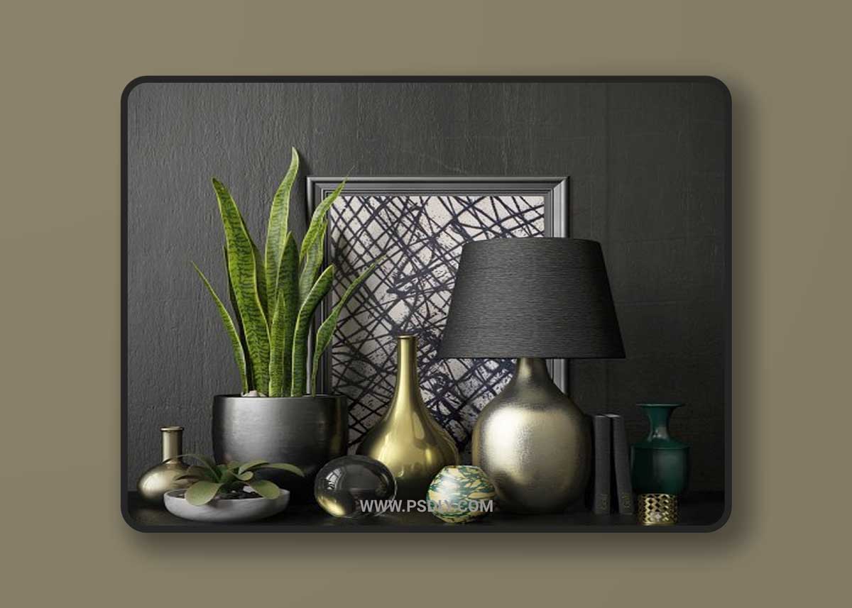Black decorative set 88 3D Model
