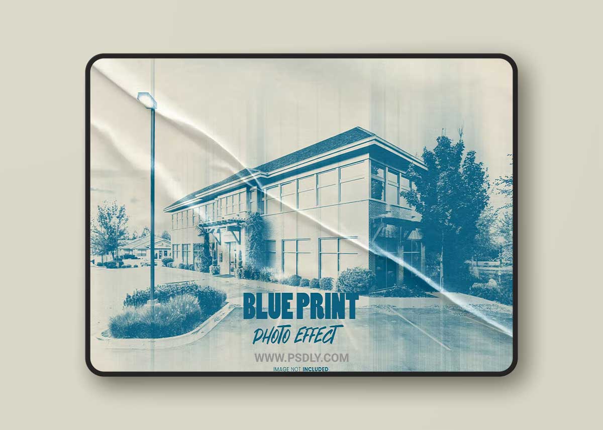Blue print photo effect for photoshop