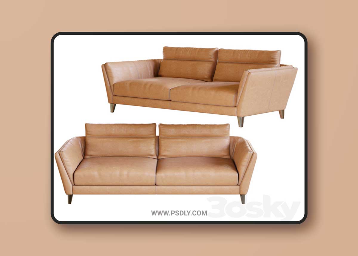 Bretagne 2 seater sofa by Poltrona Frau 3D Model