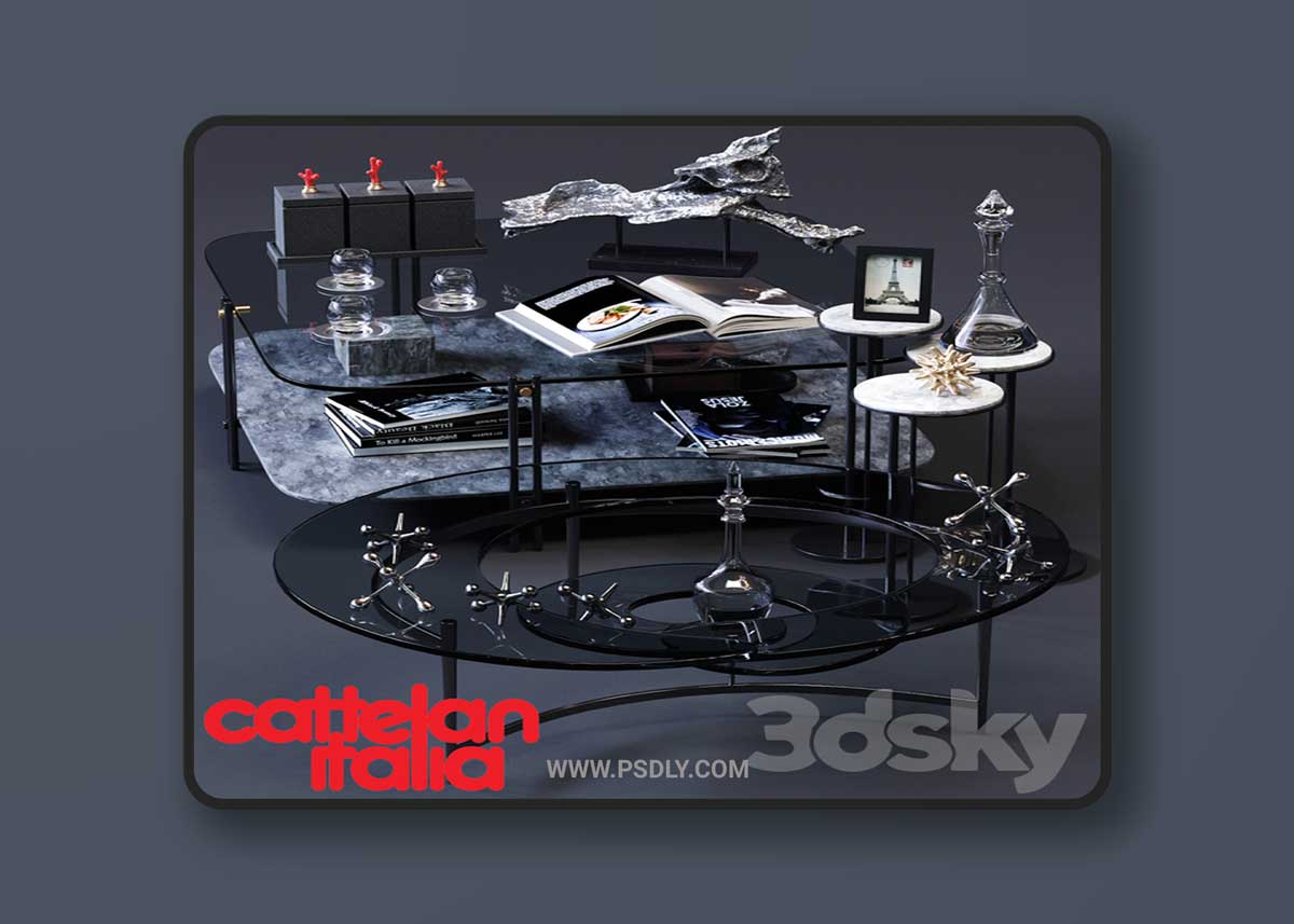 Cattelan Italia coffee tables set 013D Model