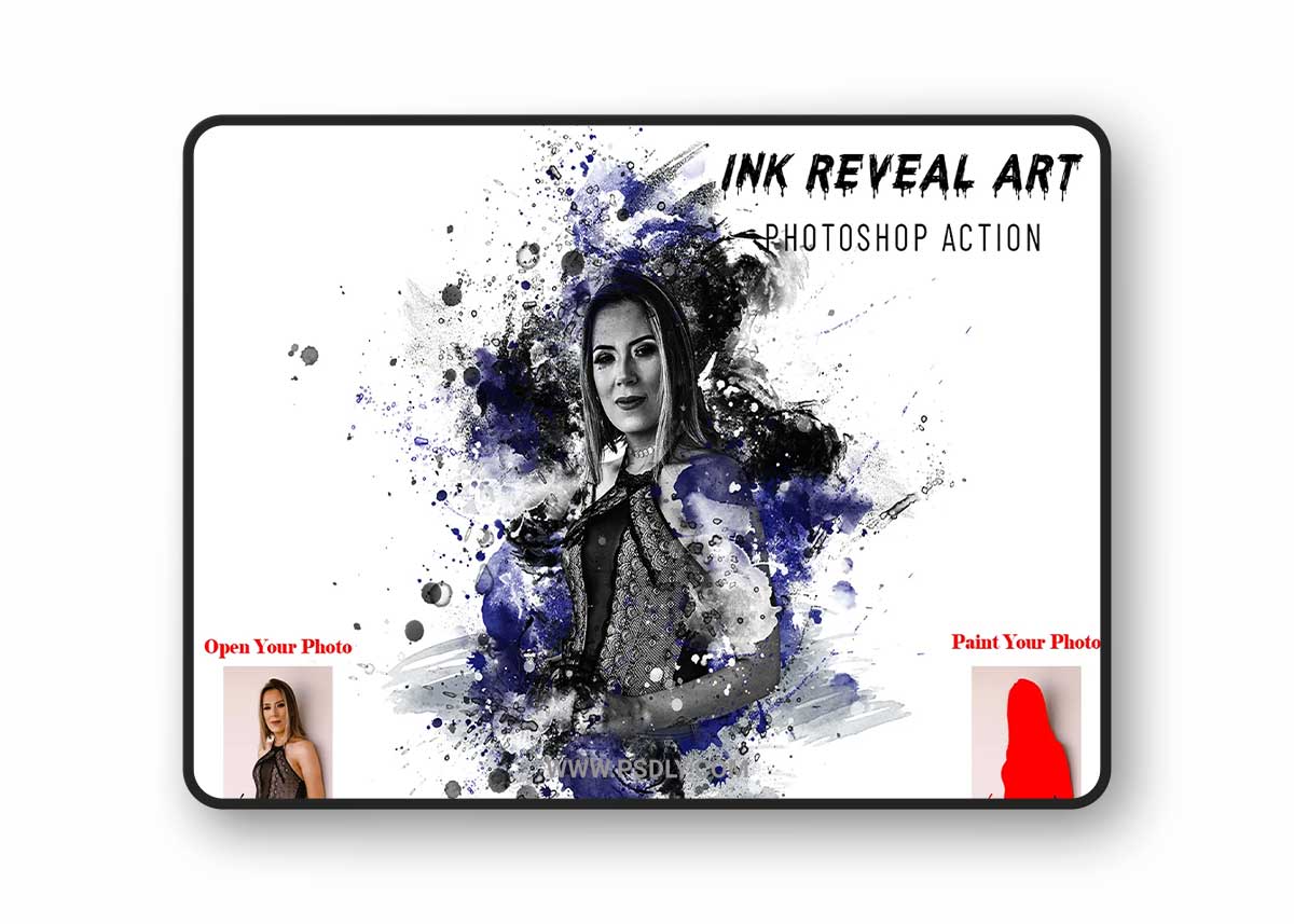 CreativeMarket - Ink Reveal Art Photoshop Action 7095170
