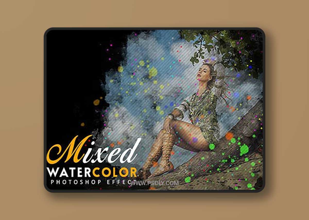 CreativeMarket - Mixed Watercolor Photoshop Effect 7037415