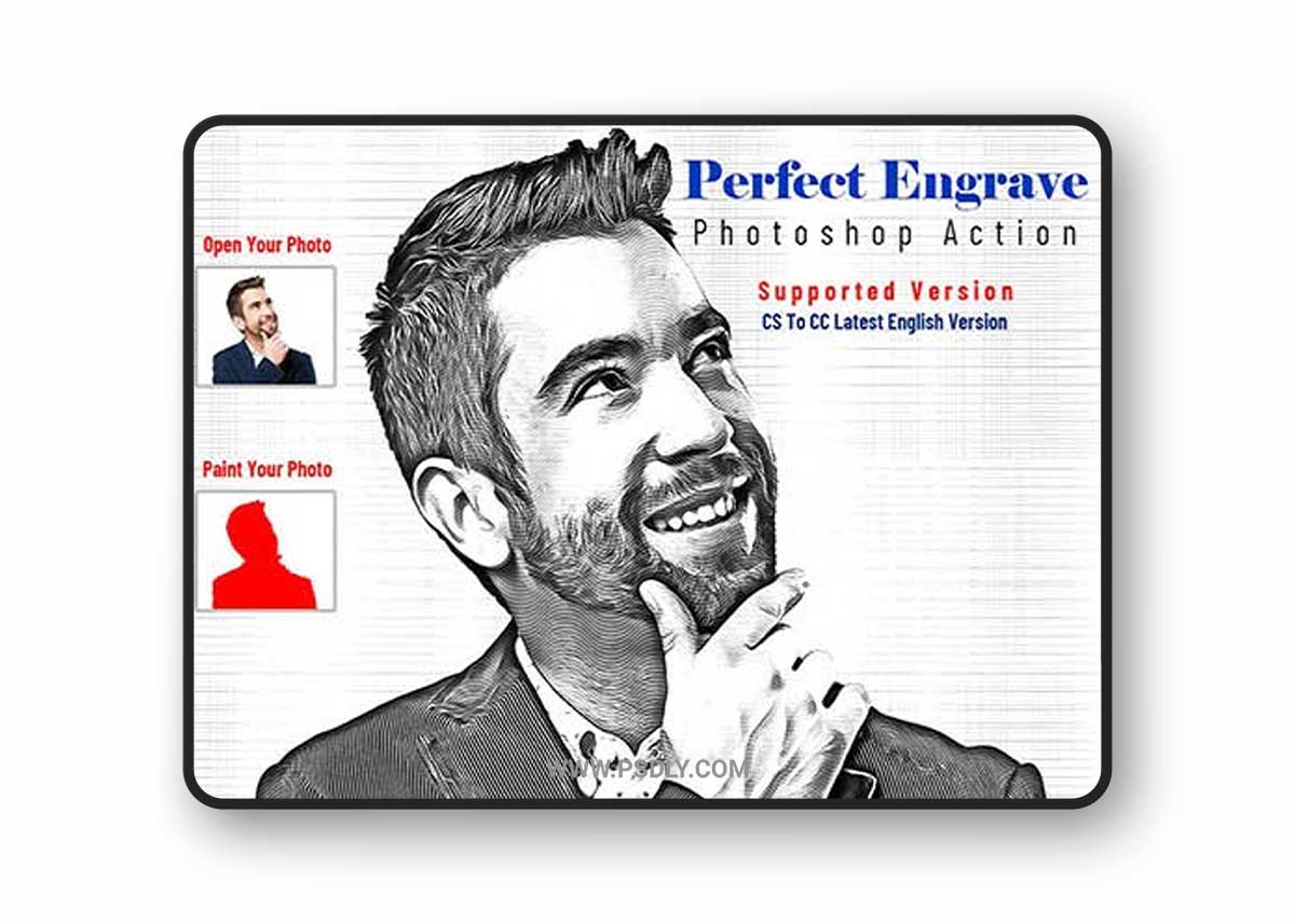 CreativeMarket - Perfect Engrave Photoshop Action 7057326