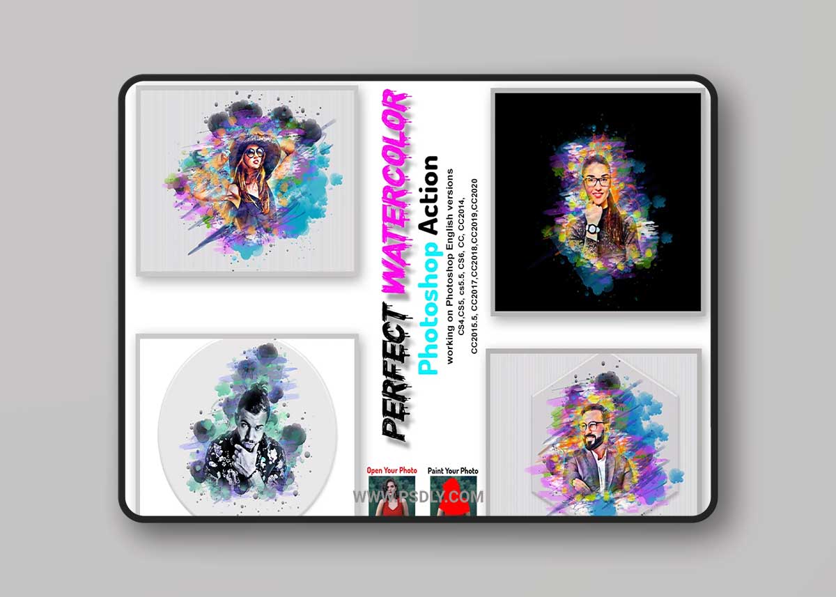 CreativeMarket - Perfect Watercolor PS Action 7055998
