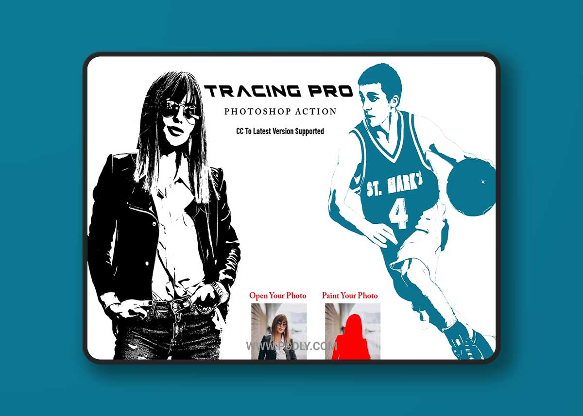 CreativeMarket - Tracing Pro Photoshop Action 7077477
