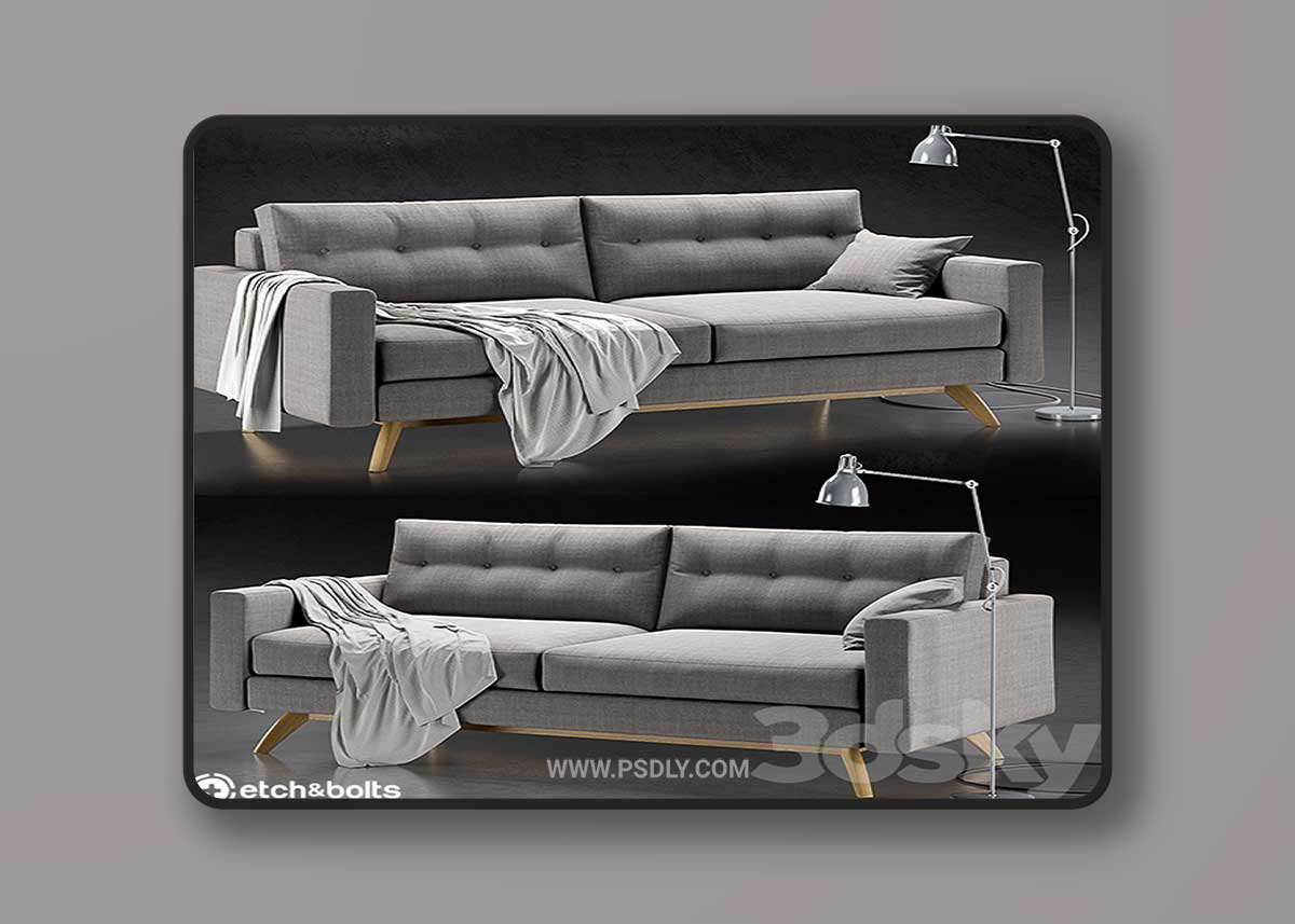 Etch & Bolts Alfinch Sofa, Ikea Aröd 3D Model