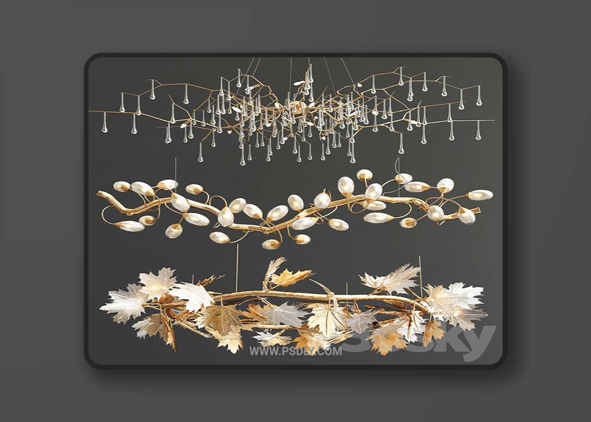 Exclusive Serip Chandelier Collection 3D Model