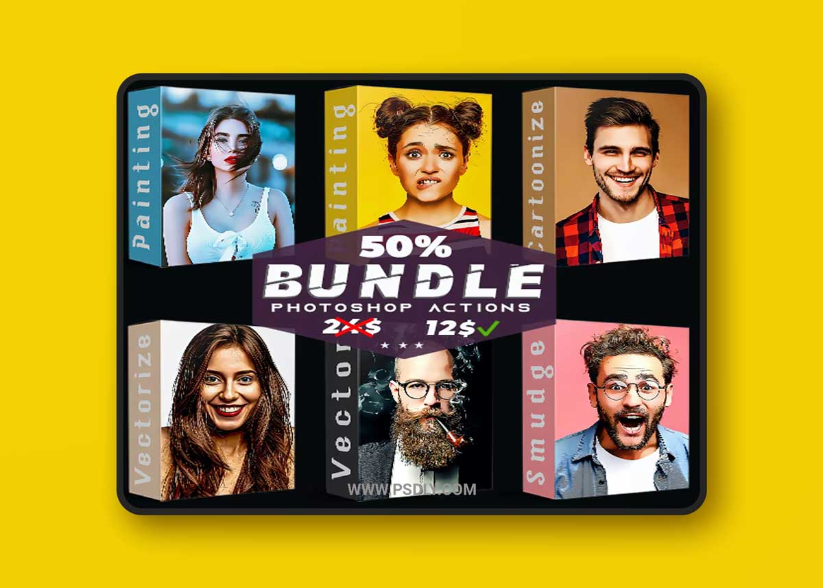 GraphicRiver - Bundle Cartoon Painting Photoshop Actions 36497200