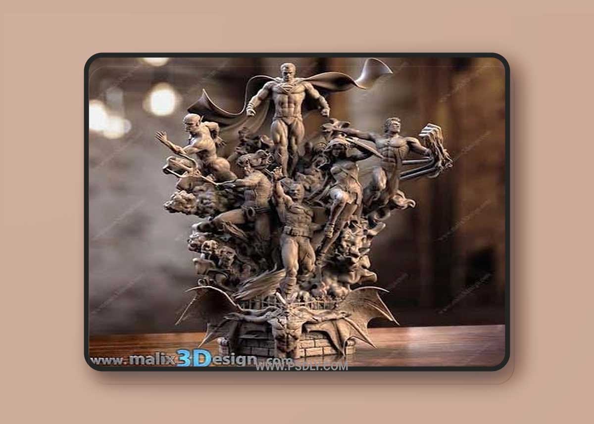 Justice League Diorama 3D Model